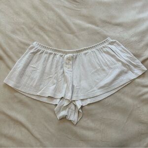 Brandy Melville White Cotton Pointelle Shorts